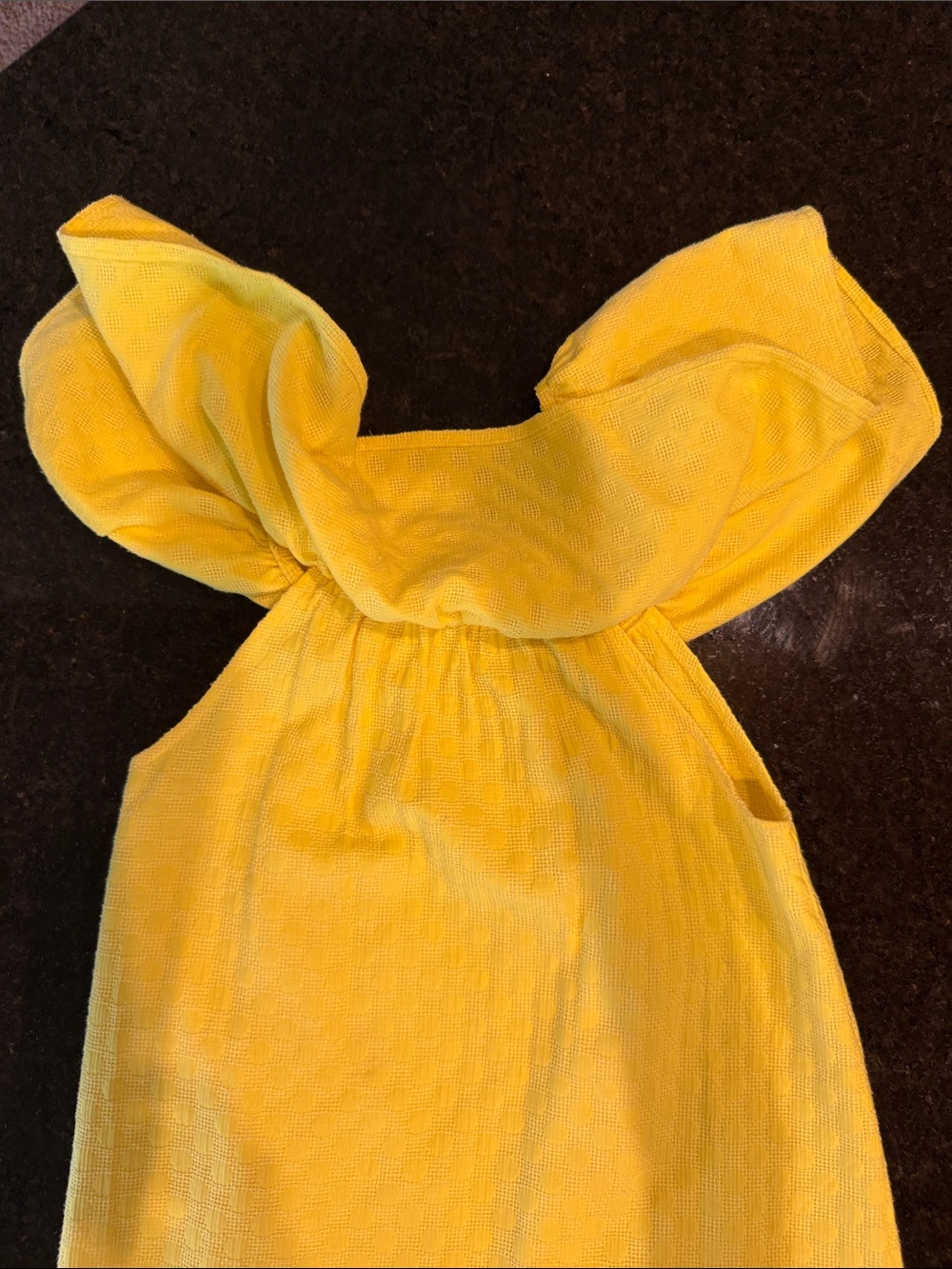 Cupcakes And Cashmere Lulu Yellow Ruffle Off the Shoulder Dress.Size Small - Picture 8 of 14